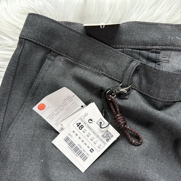 Zara Charcoal Gray Slim Stretch Melange Pants - Picture 4 of 7